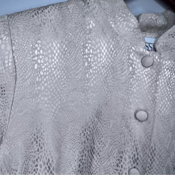 Vintage Jessica Open High Split Shirt Maxi Dress Snakeskin Print Size 10 Mobwife - Picture 8 of 13